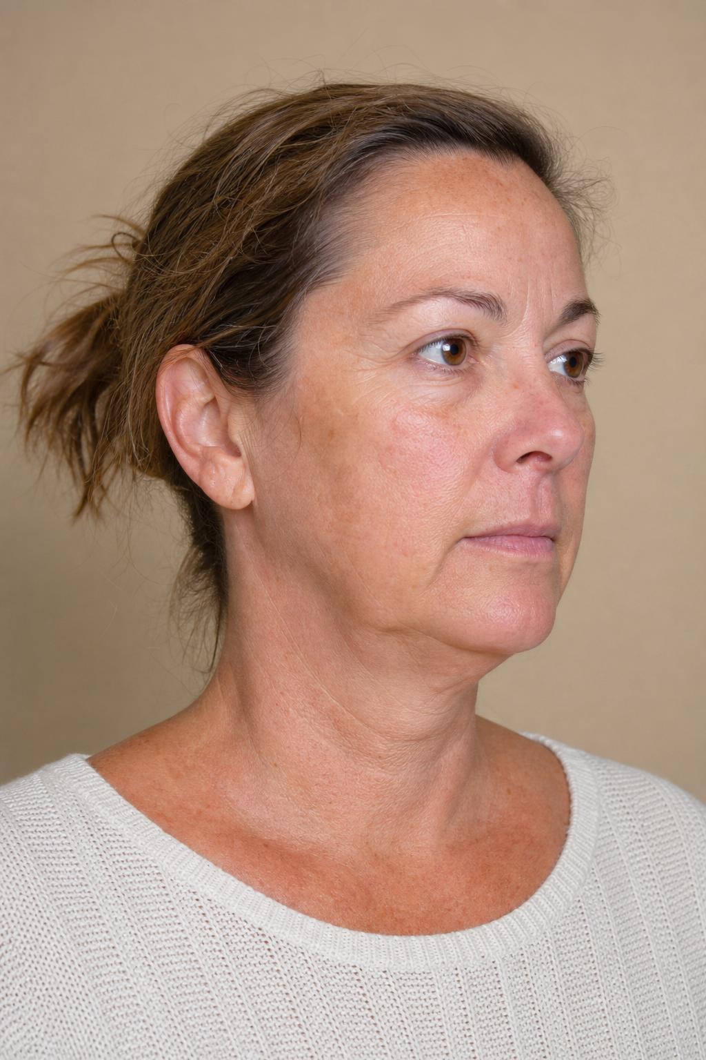 Before neck and jawline lift treatment