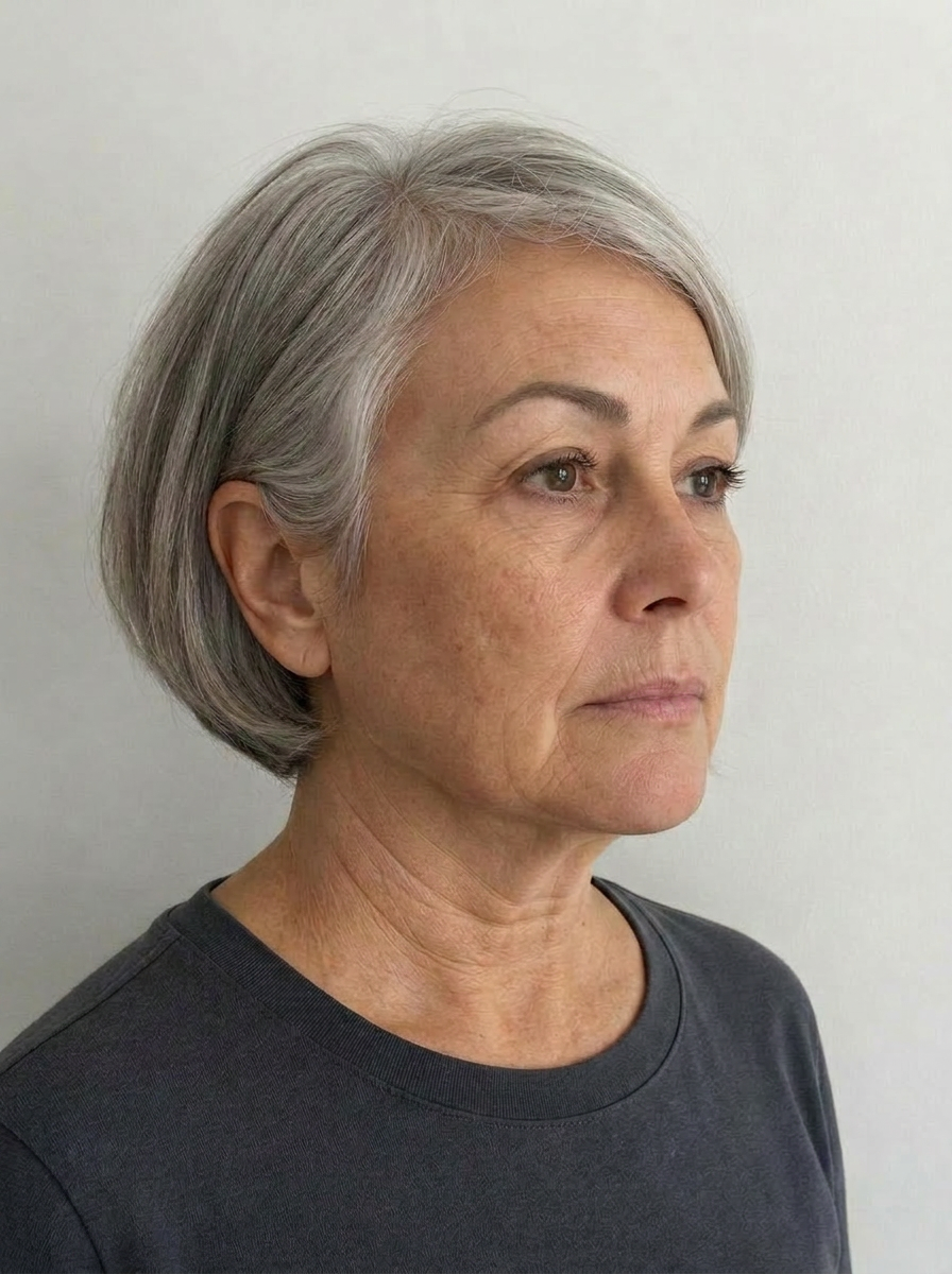After neck and jawline lift treatment