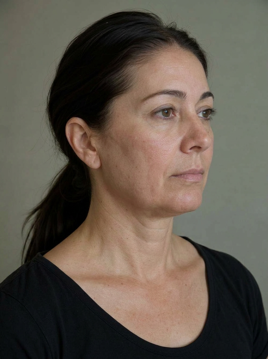 After neck and jawline lift treatment