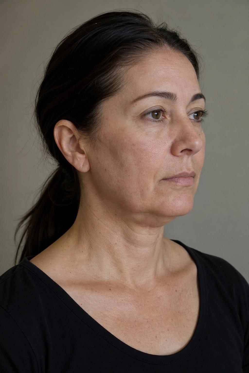 Before neck and jawline lift treatment